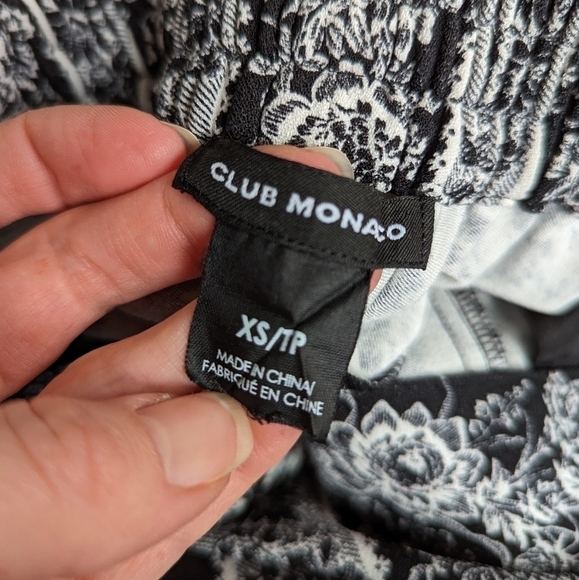 Club MONACO floral print black and white trouser pants xs - Picture 10 of 13